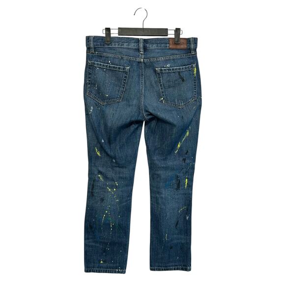 Lauren Ralph Lauren Paint Splatter Jeans Women's Sz 4 Medium Wash Artsy Mid Rise - Picture 2 of 6